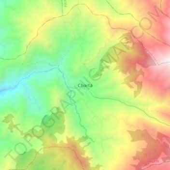 Mapa topográfico Charta, altitud, relieve