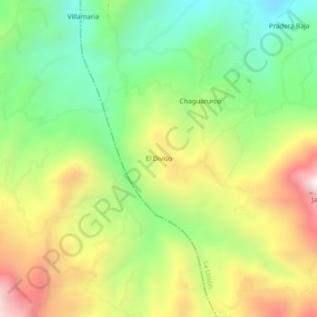 Mapa topográfico El Diviso, altitud, relieve
