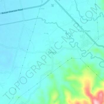 Mapa topográfico Basag, altitud, relieve