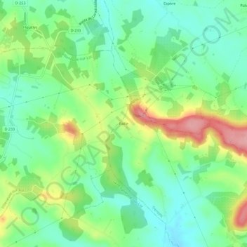Mapa topográfico Paille, altitud, relieve