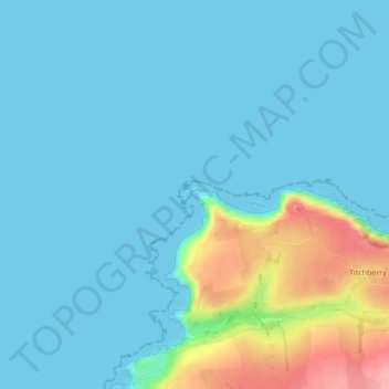 Mapa topográfico Hartland Point, altitud, relieve