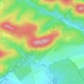 Mapa topográfico Seelberg, altitud, relieve