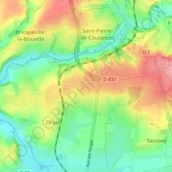 Mapa topográfico Le Procureur, altitud, relieve