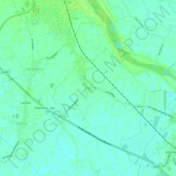 Mapa topográfico Vigo, altitud, relieve