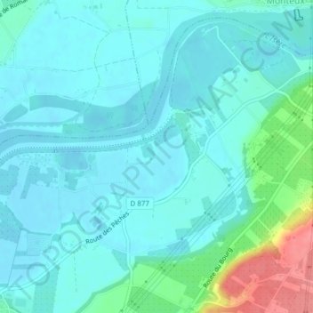 Mapa topográfico Les Peches - est, altitud, relieve