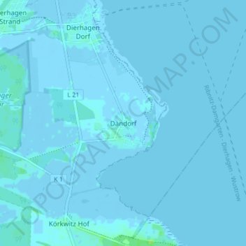 Mapa topográfico Dändorf, altitud, relieve