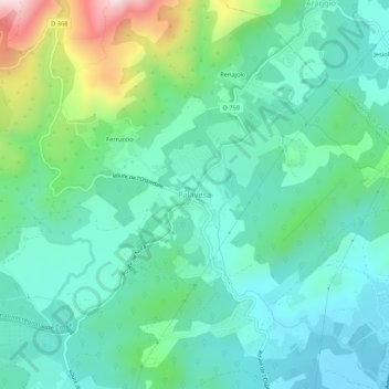 Mapa topográfico Palavesa, altitud, relieve