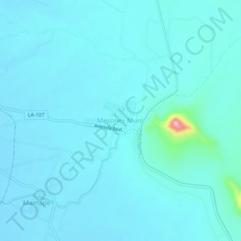 Mapa topográfico Mesones Muro, altitud, relieve