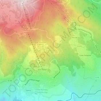 Mapa topográfico L'Ermitage, altitud, relieve