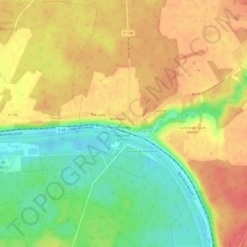 Mapa topográfico Les Grillons, altitud, relieve