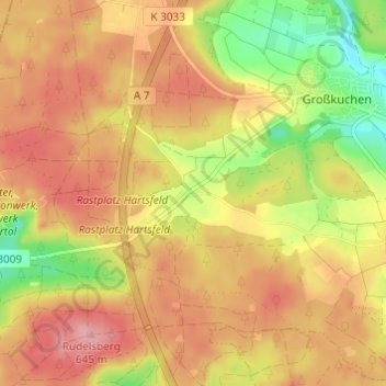 Mapa topográfico Rotensohl, altitud, relieve