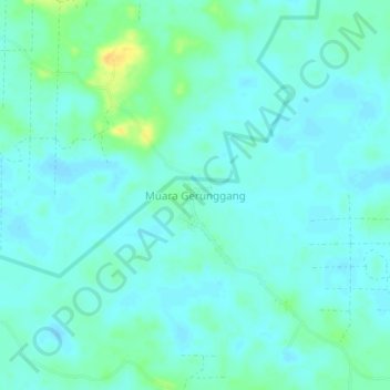 Mapa topográfico Muara Gerunggang, altitud, relieve