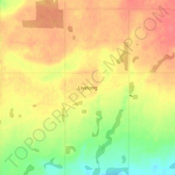 Mapa topográfico Livelong, altitud, relieve