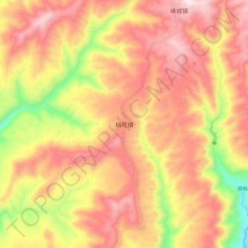 Mapa topográfico 桃花镇, altitud, relieve