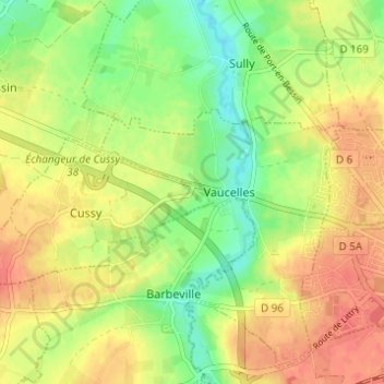 Mapa topográfico La Madelaine, altitud, relieve