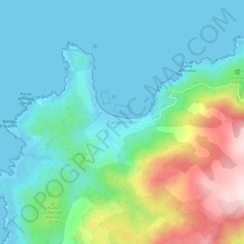 Mapa topográfico Campomoro, altitud, relieve