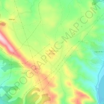 Mapa topográfico La Puebla de Castro, altitud, relieve