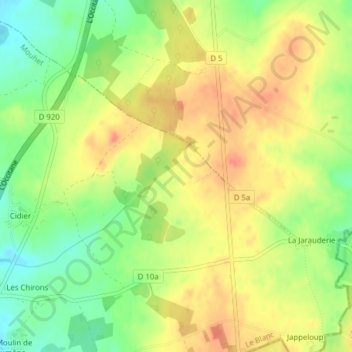 Mapa topográfico Fosse Billier, altitud, relieve