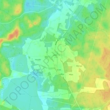 Mapa topográfico Lafille, altitud, relieve