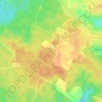 Mapa topográfico Message, altitud, relieve