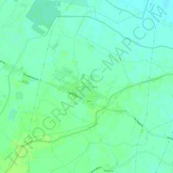 Mapa topográfico San Pancrazio, altitud, relieve