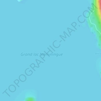 Mapa topográfico Lac Nominingue, altitud, relieve