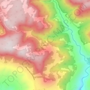 Mapa topográfico Lagoas, altitud, relieve