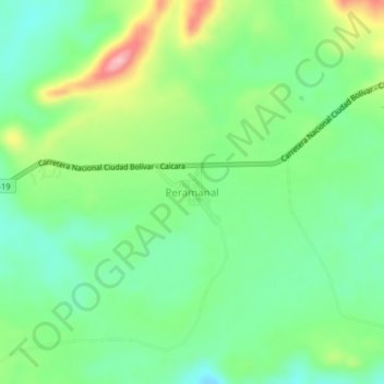 Mapa topográfico Peramanal, altitud, relieve