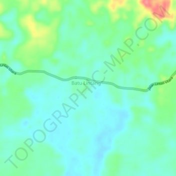 Mapa topográfico Sungai Utik, altitud, relieve