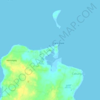 Mapa topográfico Carot, altitud, relieve