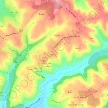 Mapa topográfico Jean Bezin, altitud, relieve