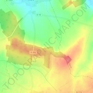 Mapa topográfico Margale, altitud, relieve