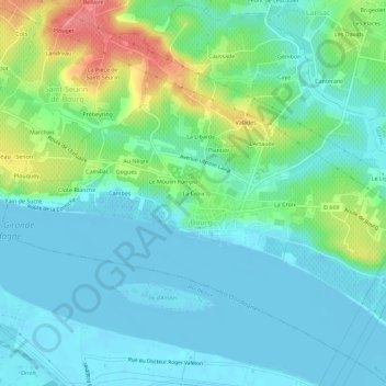 Mapa topográfico La Croix, altitud, relieve
