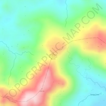 Mapa topográfico Cordilleras de Sunsun, altitud, relieve