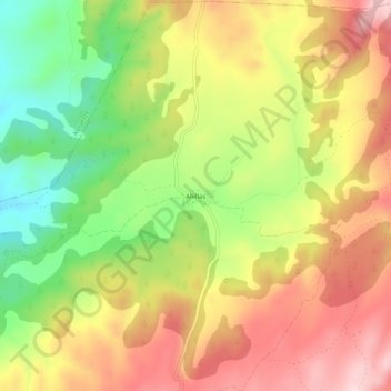 Mapa topográfico Ahillas, altitud, relieve