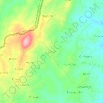 Mapa topográfico Lima, altitud, relieve