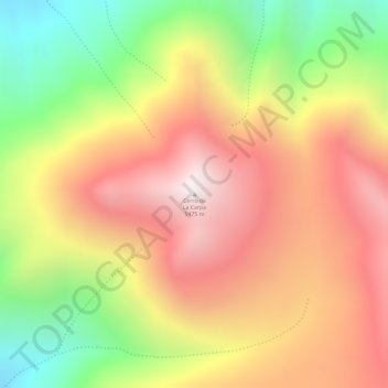Mapa topográfico Cerro de La Carpa, altitud, relieve