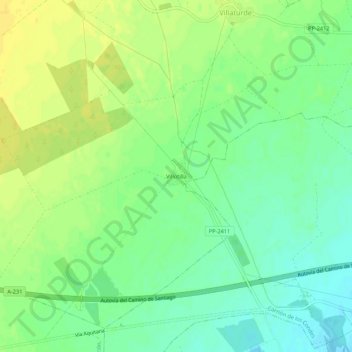 Mapa topográfico Villotilla, altitud, relieve