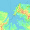 Mapa topográfico Darwin, altitud, relieve