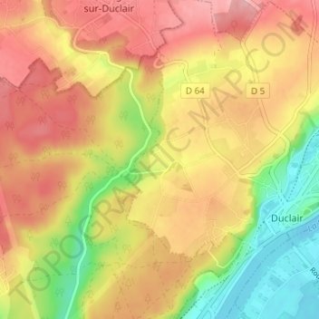 Mapa topográfico Vaurouy, altitud, relieve