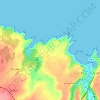 Mapa topográfico Mohías, altitud, relieve