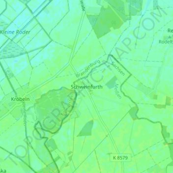 Mapa topográfico Schweinfurth, altitud, relieve