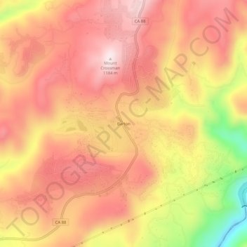 Mapa topográfico Barton, altitud, relieve