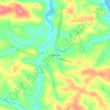 Mapa topográfico Brownsville, altitud, relieve