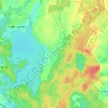 Mapa topográfico Groß Labenz, altitud, relieve