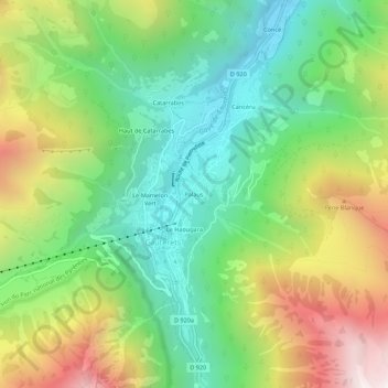 Mapa topográfico Palaus, altitud, relieve