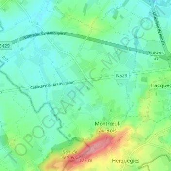 Mapa topográfico Mianvaing, altitud, relieve