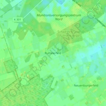 Mapa topográfico Ruttelerfeld, altitud, relieve