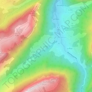 Mapa topográfico Le Regard, altitud, relieve