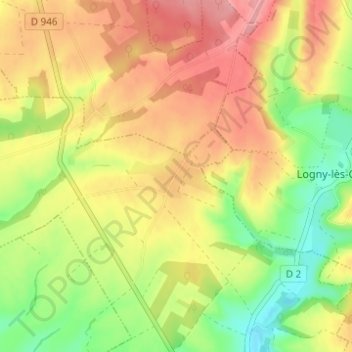 Mapa topográfico Forest, altitud, relieve
